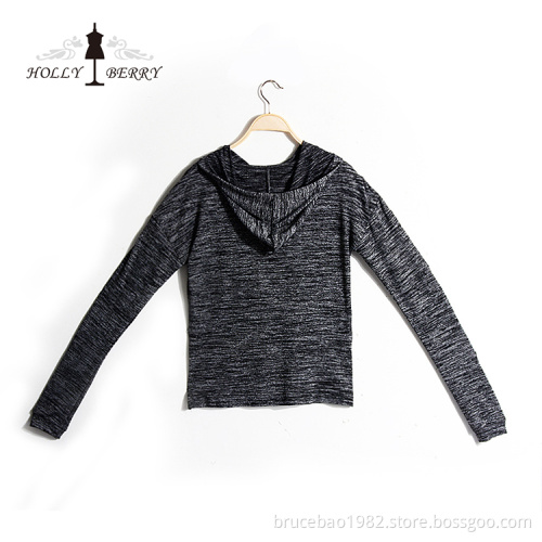 Women Girl Hoodie Fashion Cartoon Full Sleeve Gray Sweatshirt Printed with Moon Solar System